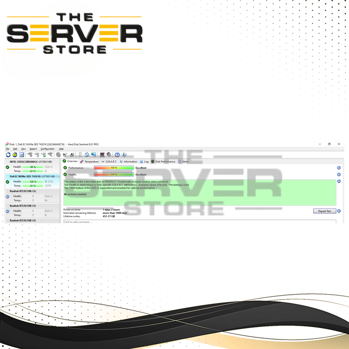 Dell 480GB NVMe 2280 M.2 RI PCIe Gen 4.0 x4 SED SSD Micron Pro 7450 MTFDKBA480TFR 0RHYJ7 RHYJ7